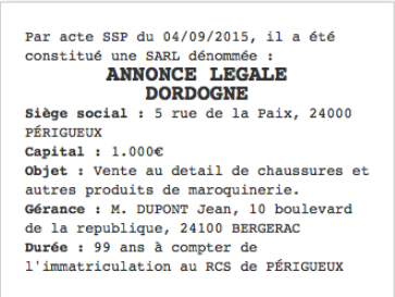 annonce legale dordogne